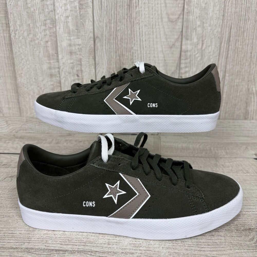 Converse CONS Pro Leather Vulc Ox Men’s 12 Cave Green Suede Skate Shoes A06653C